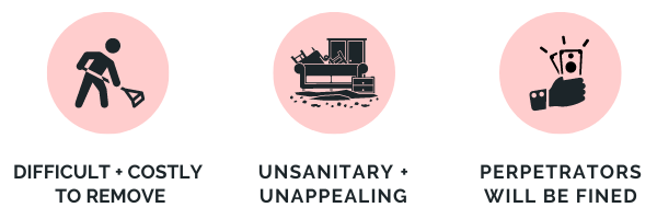 Leaving trash/furniture near dumpsters negatively affects everyone