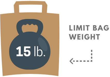 Limit bag weight to 15 lb